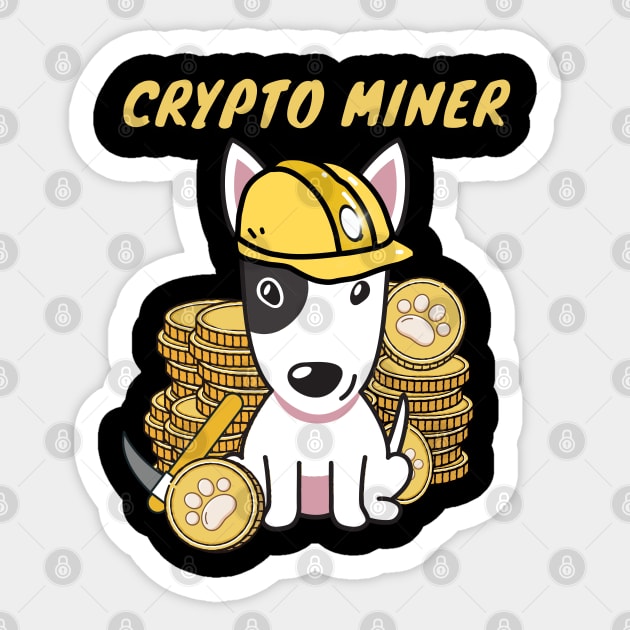 Funny bull terrier is a Crypto Miner Sticker by Pet Station